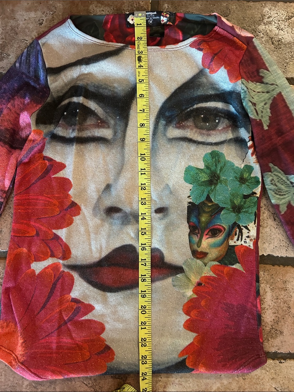 Desigual Multicolor Floral Face Print Long-Sleeve Top - Picture 3 of 6